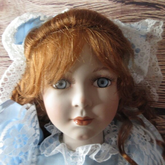 Scmid Doll House 24" Porcelain Doll in Victorian Style Dress - Vintage 1990s - Picture 2 of 10